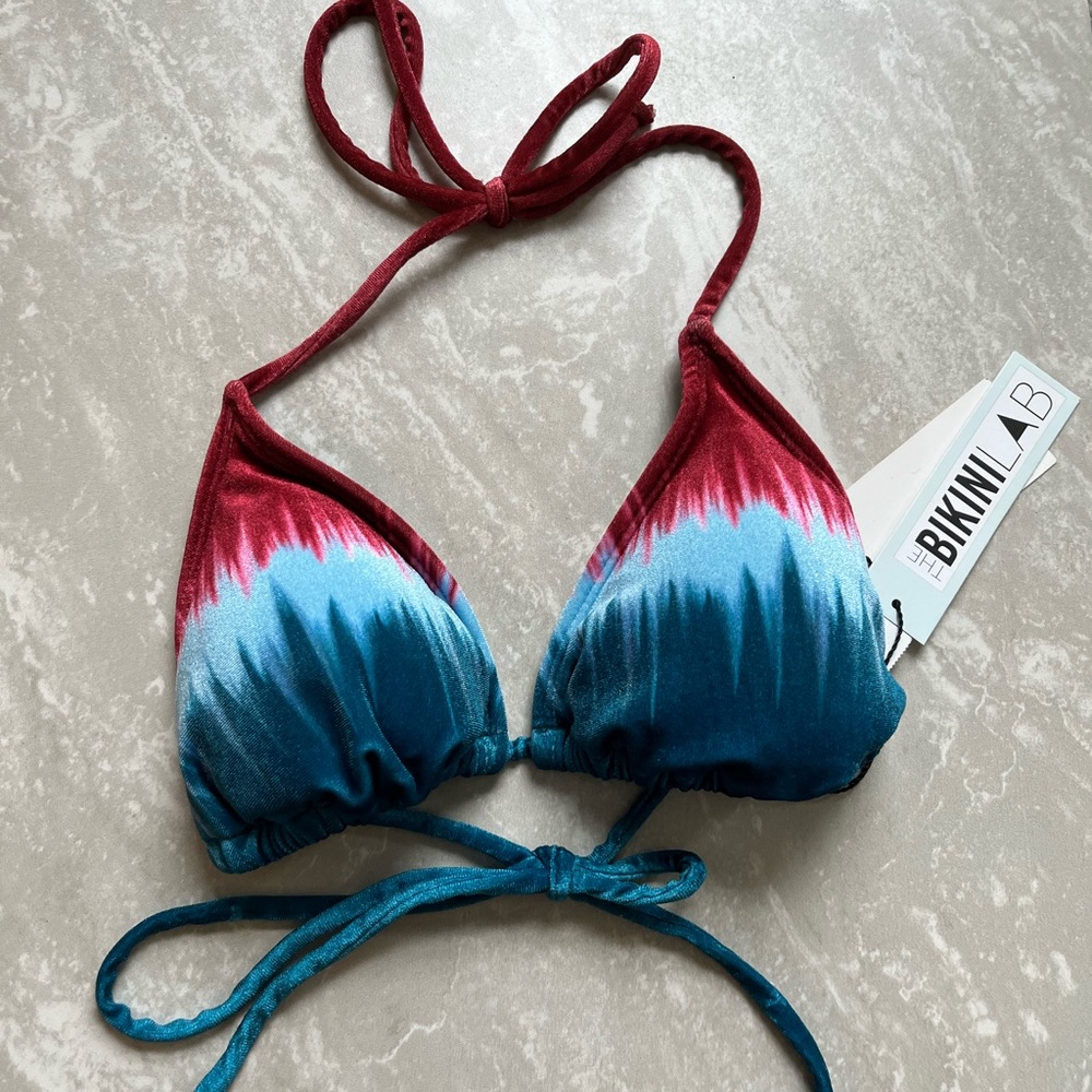 [Bikini Lab] NWT Patriotic Standard Dip Dye Triangle Bikini Top-small